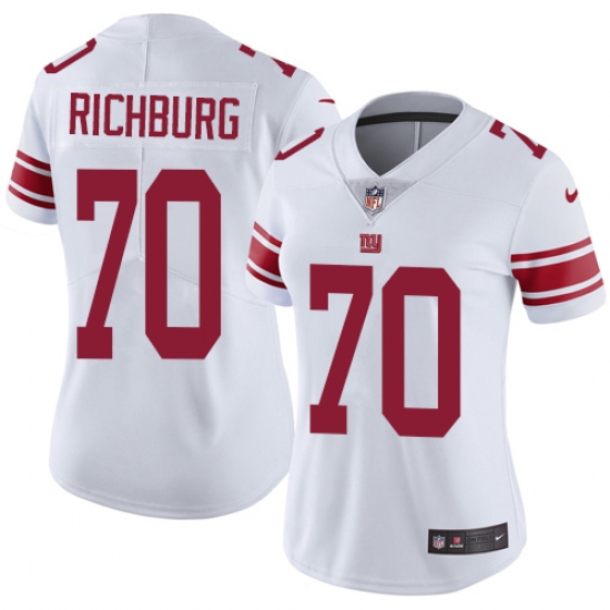 Women's Nike New York Giants 70 Weston Richburg Elite White NFL Jersey