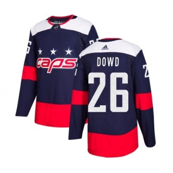 Men's Washington Capitals 26 Nic Dowd Adidas Authentic 2018 Stadium Series Jersey - Navy Blue