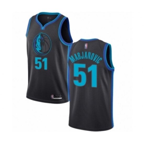 Men's Dallas Mavericks 51 Boban Marjanovic Authentic Charcoal Basketball Jersey - City Edition