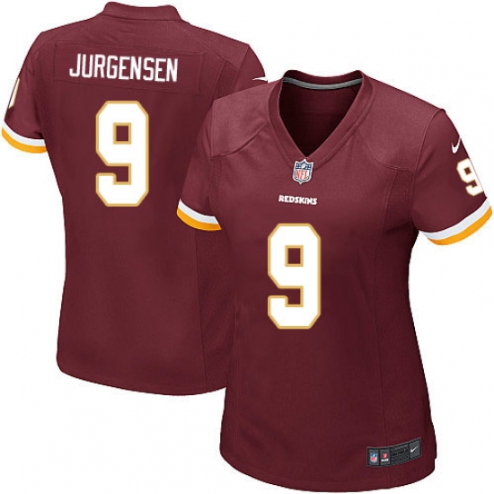 Women's Nike Washington Redskins 9 Sonny Jurgensen Game Burgundy Red Team Color NFL Jersey