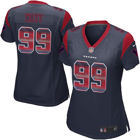 Women's Nike Houston Texans 99 J.J. Watt Limited Navy Blue Strobe NFL Jersey