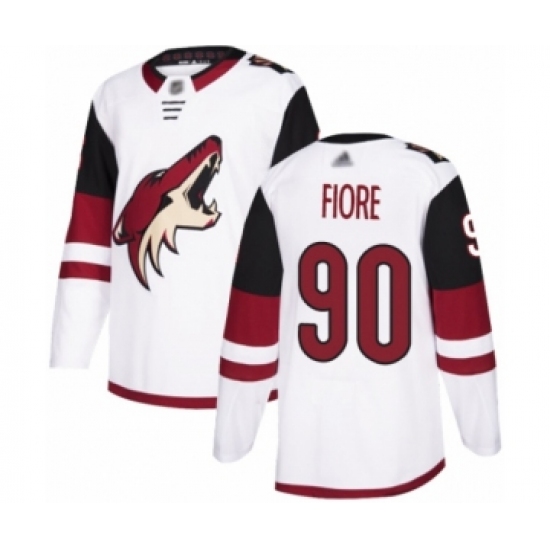 Men's Arizona Coyotes 90 Giovanni Fiore Authentic White Away Hockey Jersey