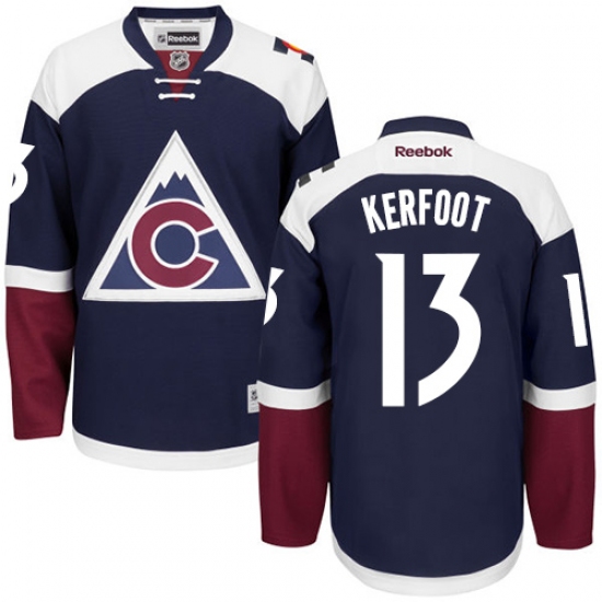 Youth Reebok Colorado Avalanche 13 Alexander Kerfoot Authentic Blue Third NHL Jersey