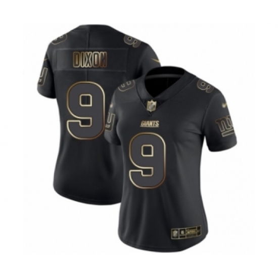 Women's New York Giants 9 Riley Dixon Black Gold Vapor Untouchable Limited Football Jersey