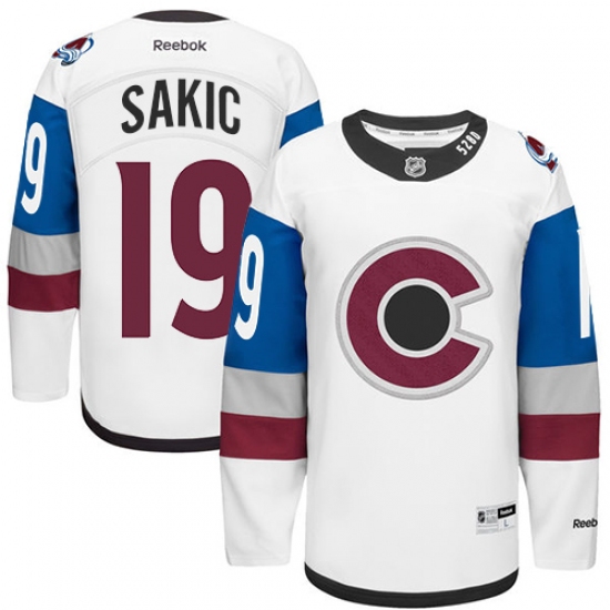 Men's Reebok Colorado Avalanche 19 Joe Sakic Authentic White 2016 Stadium Series NHL Jersey