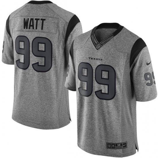 Men's Nike Houston Texans 99 J.J. Watt Limited Gray Gridiron NFL Jersey