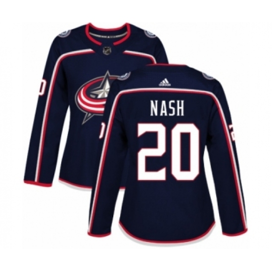 Women's Adidas Columbus Blue Jackets 20 Riley Nash Premier Navy Blue Home NHL Jersey