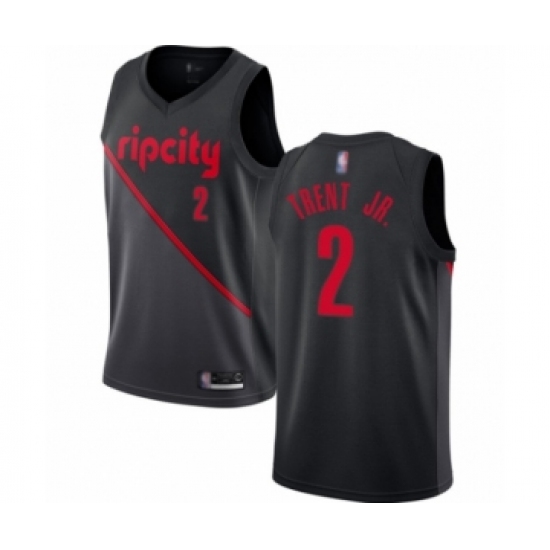 Women's Portland Trail Blazers 2 Gary Trent Jr. Swingman Black Basketball Jersey - 2018 19 City Edition