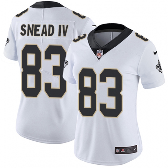 Women's Nike New Orleans Saints 83 Willie Snead Elite White NFL Jersey