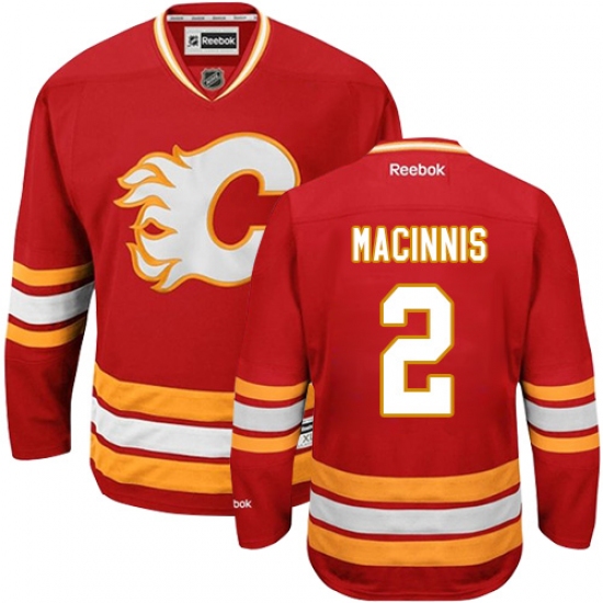 Men's Reebok Calgary Flames 2 Al MacInnis Authentic Red Third NHL Jersey