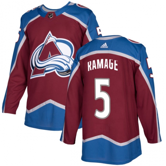 Men's Adidas Colorado Avalanche 5 Rob Ramage Premier Burgundy Red Home NHL Jersey