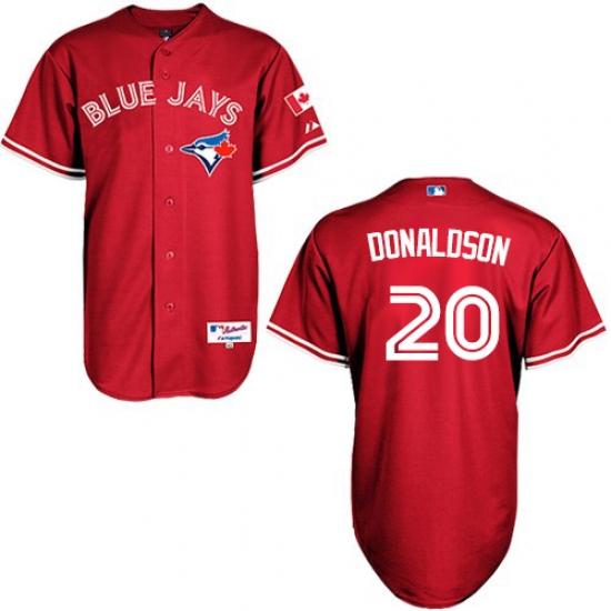 Men's Majestic Toronto Blue Jays 20 Josh Donaldson Replica Red Canada Day MLB Jersey