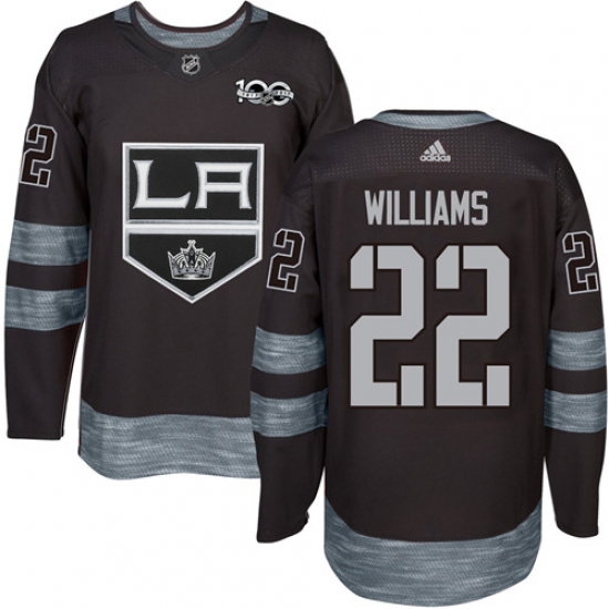 Men's Adidas Los Angeles Kings 22 Tiger Williams Authentic Black 1917-2017 100th Anniversary NHL Jersey