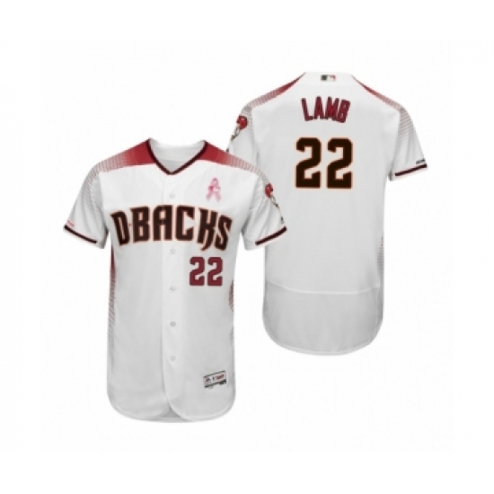 Men's Jake Lamb Arizona Diamondbacks 22 White Crimson 2019 Mothers Day Flex Base Authentic Jersey