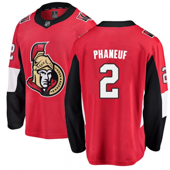 Youth Ottawa Senators 2 Dion Phaneuf Fanatics Branded Red Home Breakaway NHL Jersey