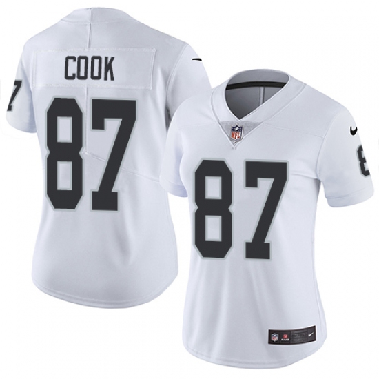Women's Nike Oakland Raiders 87 Jared Cook Elite White NFL Jersey