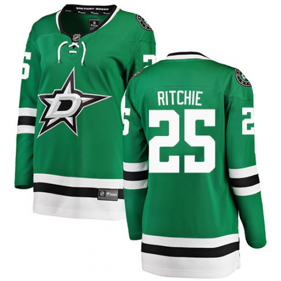 Women's Dallas Stars 25 Brett Ritchie Authentic Green Home Fanatics Branded Breakaway NHL Jersey