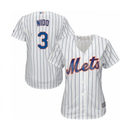 Women's New York Mets 3 Tomas Nido Authentic White Home Cool Base Baseball Player Jersey