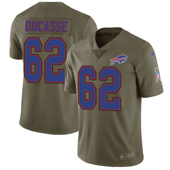 Men's Nike Buffalo Bills 62 Vladimir Ducasse Limited Olive 2017 Salute to Service NFL Jersey