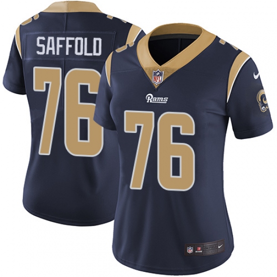 Women's Nike Los Angeles Rams 76 Rodger Saffold Navy Blue Team Color Vapor Untouchable Limited Player NFL Jersey