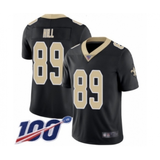 Men's New Orleans Saints 89 Josh Hill Black Team Color Vapor Untouchable Limited Player 100th Season Football Jersey