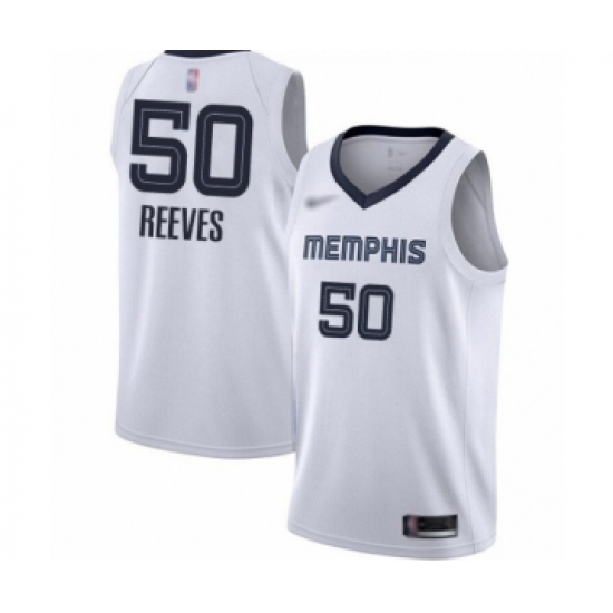 Youth Memphis Grizzlies 50 Bryant Reeves Swingman White Finished Basketball Jersey - Association Edition