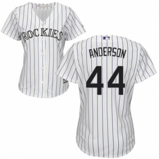 Women's Majestic Colorado Rockies 44 Tyler Anderson Replica White Home Cool Base MLB Jersey