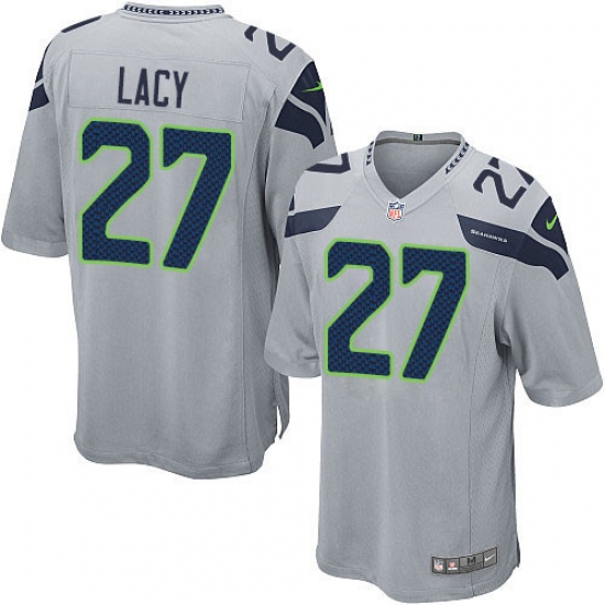 Men's Nike Seattle Seahawks 27 Eddie Lacy Game Grey Alternate NFL Jersey