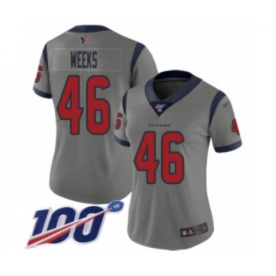 Women's Houston Texans 46 Jon Weeks Limited Gray Inverted Legend 100th Season Football Jersey