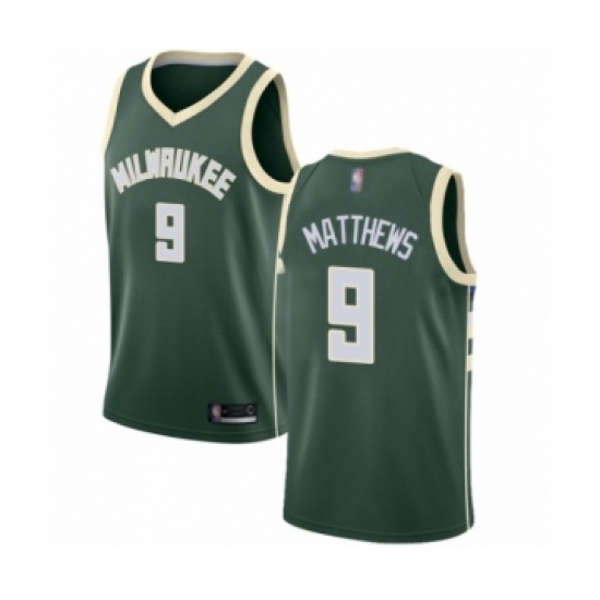 Youth Milwaukee Bucks 9 Wesley Matthews Swingman Green Basketball Jersey - Icon Edition