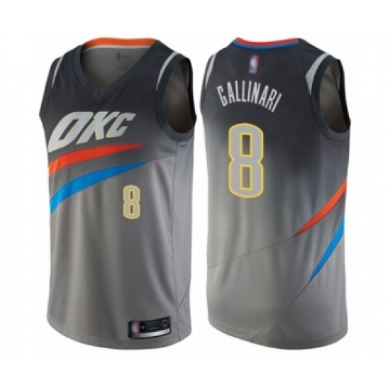 Women's Oklahoma City Thunder 8 Danilo Gallinari Swingman Gray Basketball Jersey - City Edition