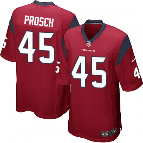 Men's Nike Houston Texans 45 Jay Prosch Game Red Alternate NFL Jersey