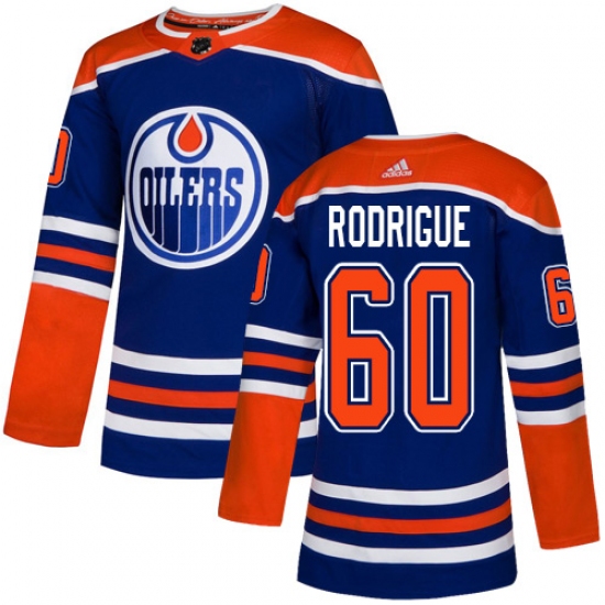 Youth Adidas Edmonton Oilers 60 Olivier Rodrigue Authentic Royal Blue Alternate NHL Jersey