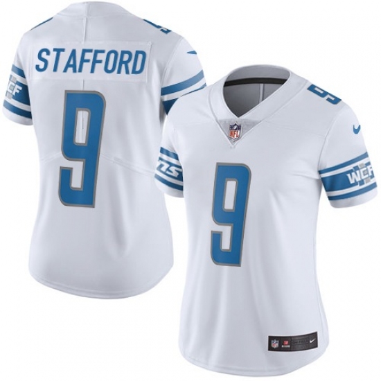 Women's Nike Detroit Lions 9 Matthew Stafford Elite White NFL Jersey