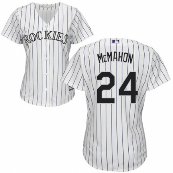 Women's Majestic Colorado Rockies 24 Ryan McMahon Replica White Home Cool Base MLB Jersey