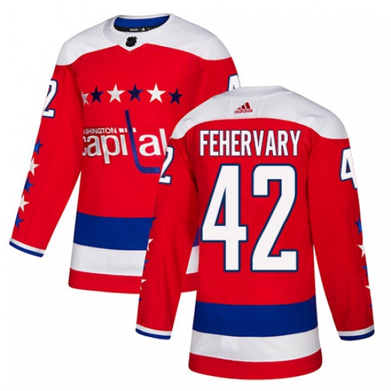 Youth Adidas Washington Capitals 42 Martin Fehervary Authentic Red Alternate NHL Jersey