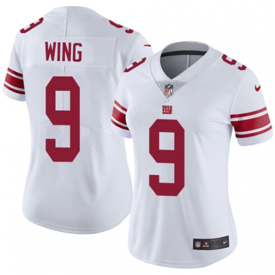 Women's Nike New York Giants 9 Brad Wing White Vapor Untouchable Limited Player NFL Jersey