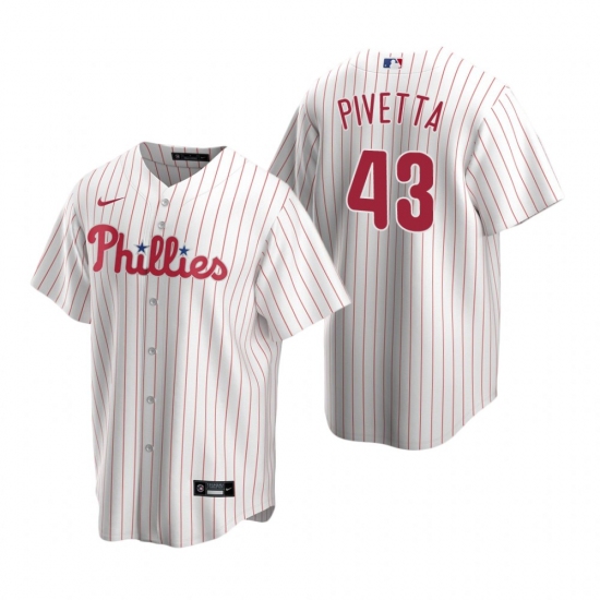 Men's Nike Philadelphia Phillies 43 Nick Pivetta White Home Stitched Baseball Jersey