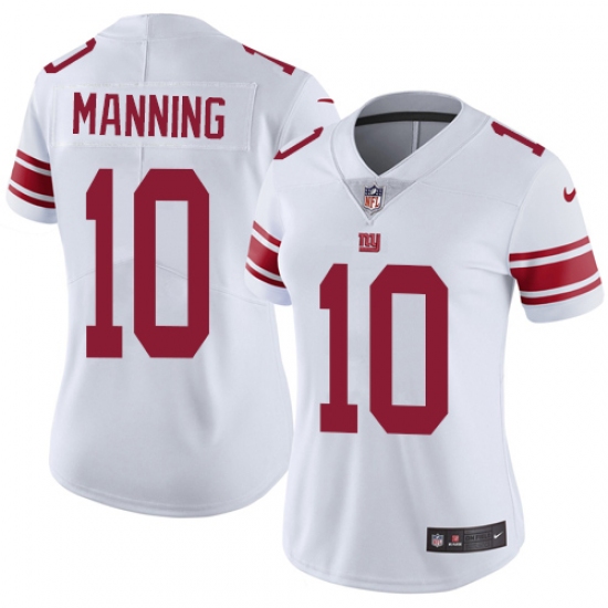 Women's Nike New York Giants 10 Eli Manning Elite White NFL Jersey