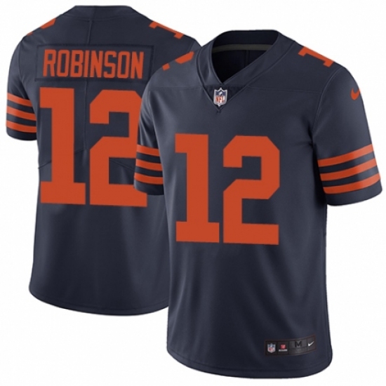 Men's Nike Chicago Bears 12 Allen Robinson Navy Blue Alternate Vapor Untouchable Limited Player NFL Jersey