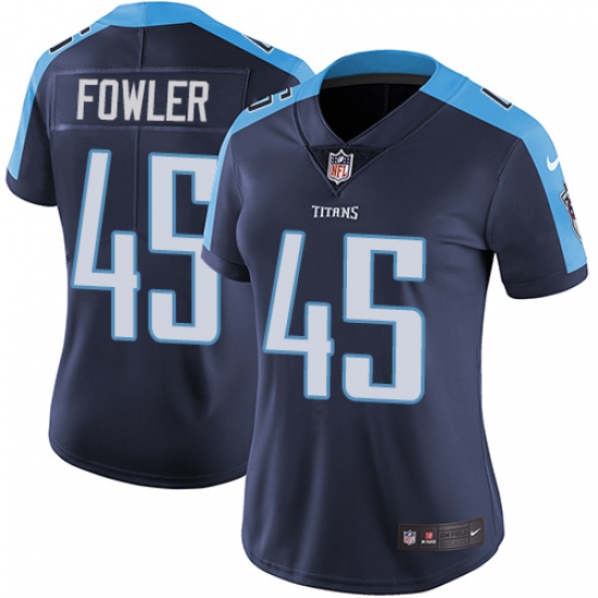 Women's Nike Tennessee Titans 45 Jalston Fowler Navy Blue Alternate Vapor Untouchable Limited Player NFL Jersey