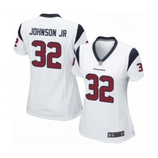 Women's Houston Texans 32 Lonnie Johnson Game White Football Jersey