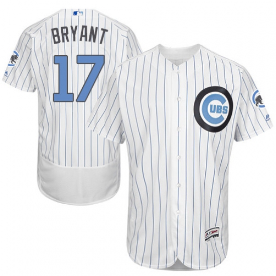 Men's Majestic Chicago Cubs 17 Kris Bryant Authentic White 2016 Father's Day Fashion Flex Base MLB Jersey