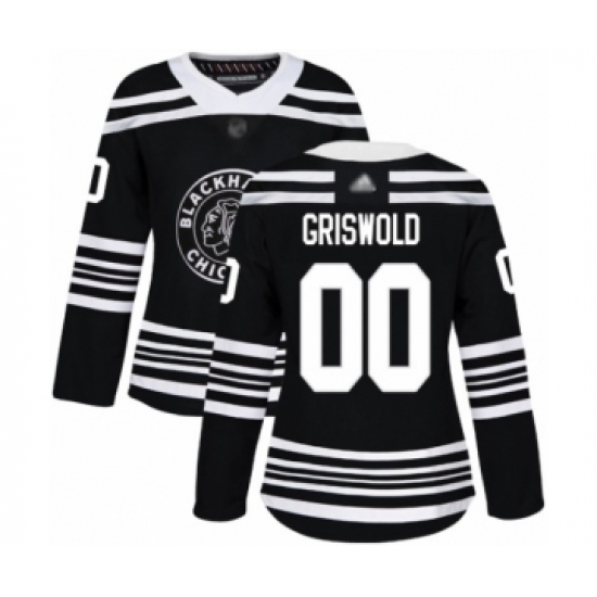 Women's Chicago Blackhawks 00 Clark Griswold Authentic Black Alternate Hockey Jersey