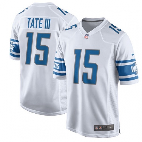 Men's Nike Detroit Lions 15 Golden Tate III Game White NFL Jersey