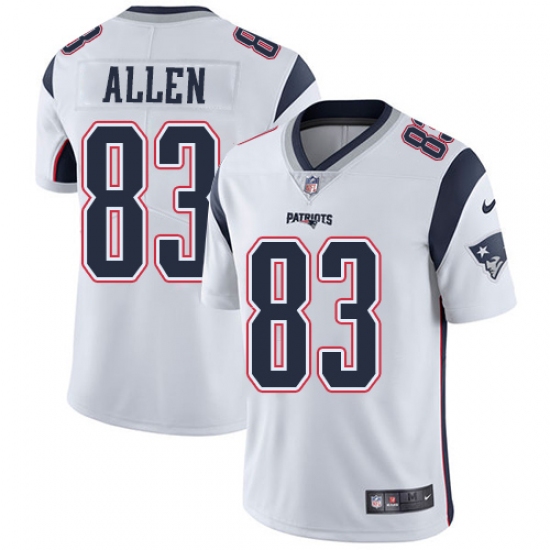 Men's Nike New England Patriots 83 Dwayne Allen White Vapor Untouchable Limited Player NFL Jersey
