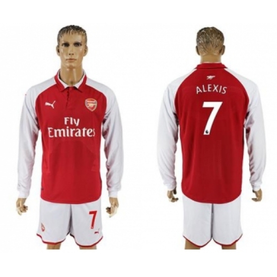 Arsenal 7 Alexis Red Home Long Sleeves Soccer Club Jersey