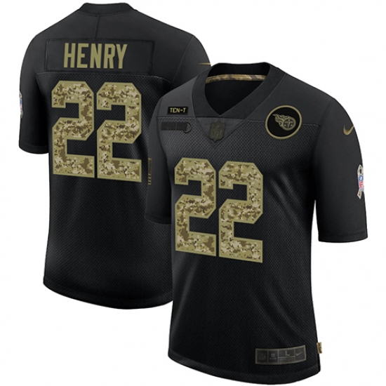 Men's Tennessee Titans 22 Derrick Henry Camo 2020 Salute To Service Limited Jersey