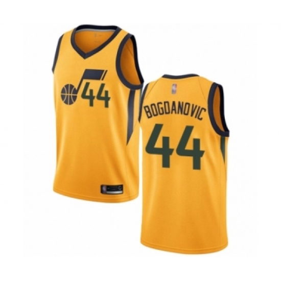 Women's Utah Jazz 44 Bojan Bogdanovic Swingman Gold Basketball Jersey Statement Edition