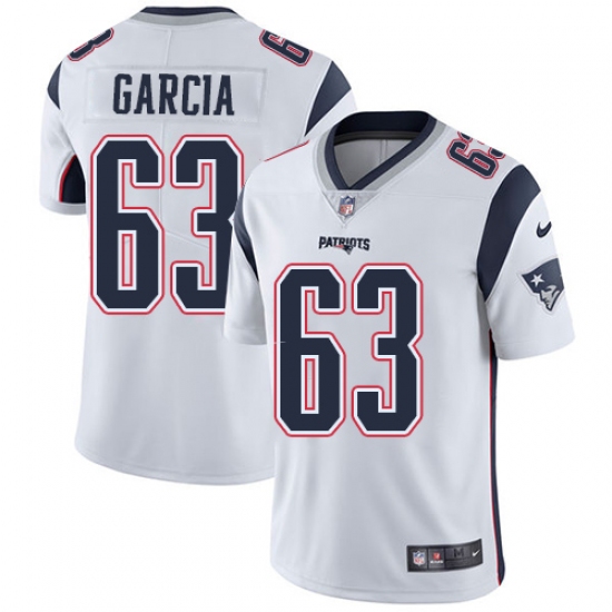 Youth Nike New England Patriots 63 Antonio Garcia White Vapor Untouchable Limited Player NFL Jersey